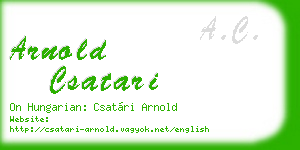 arnold csatari business card